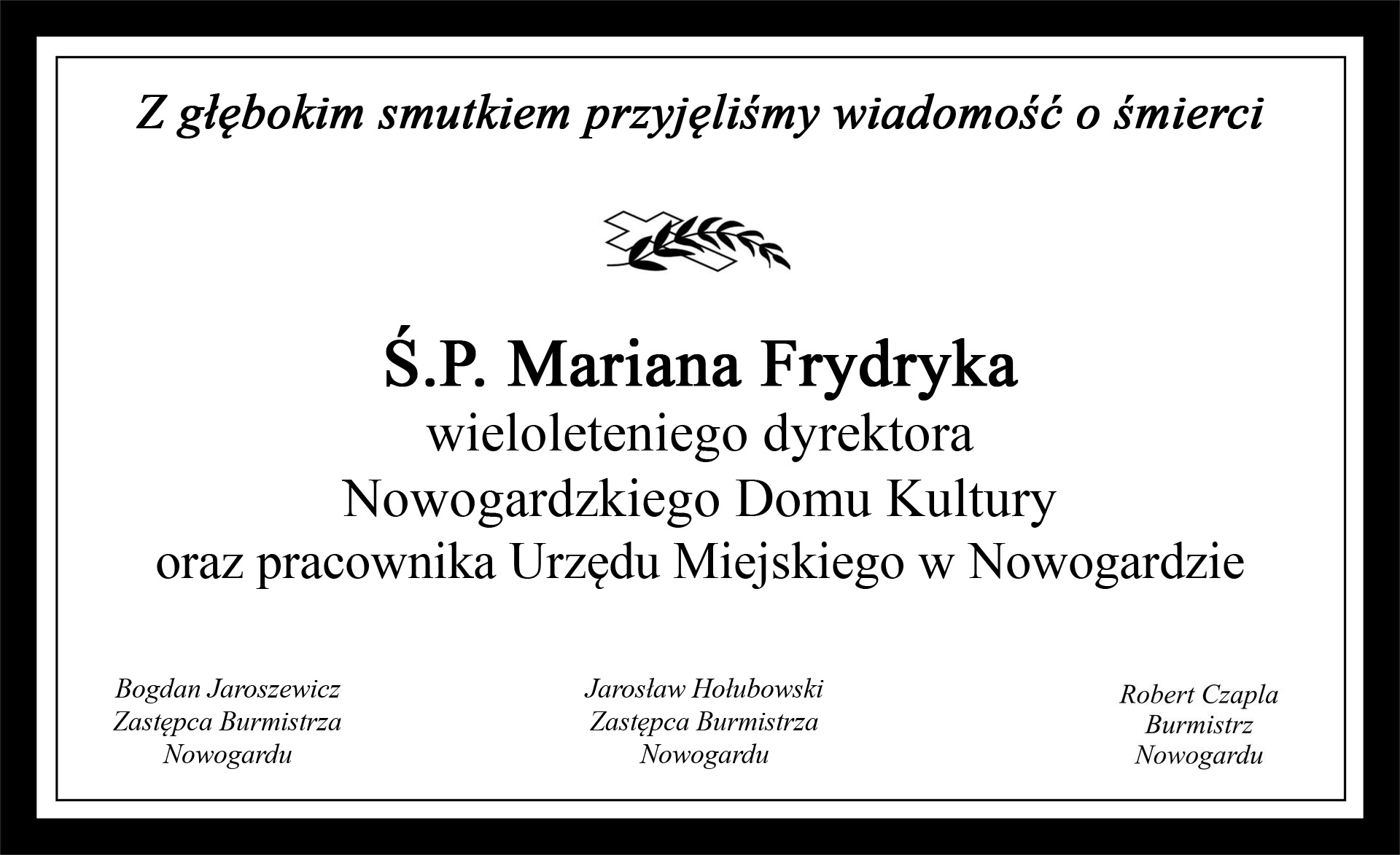 Ś.P. Marian Frydryk