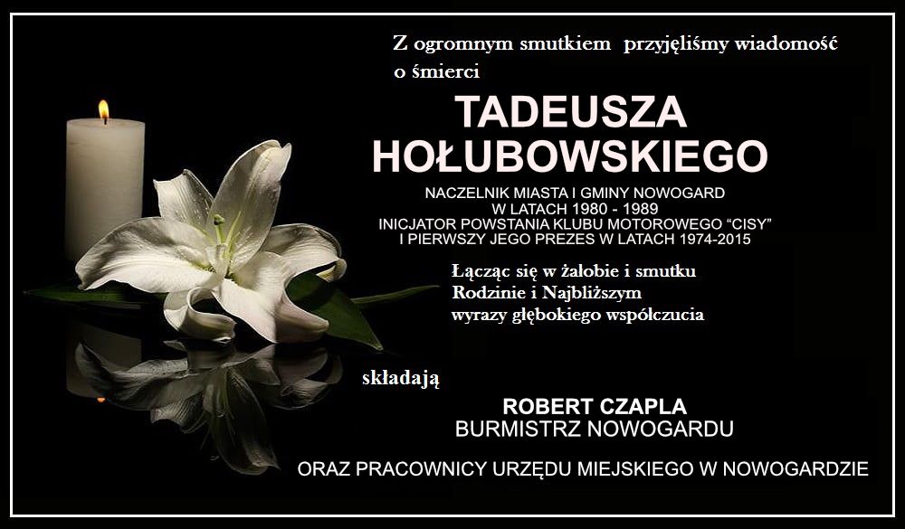 Kondolencje - Tadeusz Hołubowski
